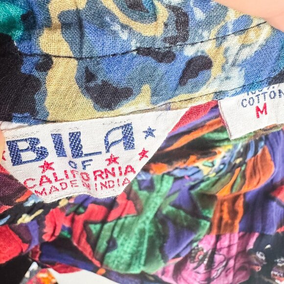 Bila of California Colourful Cotton Midi Skirt M - Picture 6 of 7